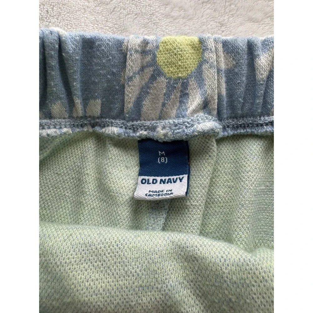 Old Navy Girls Daisy Cardigan Sweater L (10) & Skort M (8) Blue Floral 2 Pc Set